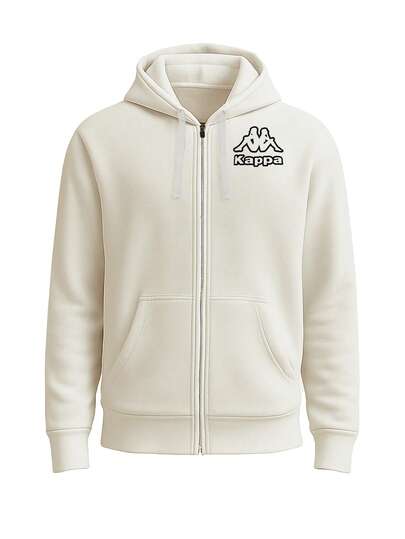 Kappa Men's Zip Up Sweatshirt Beige