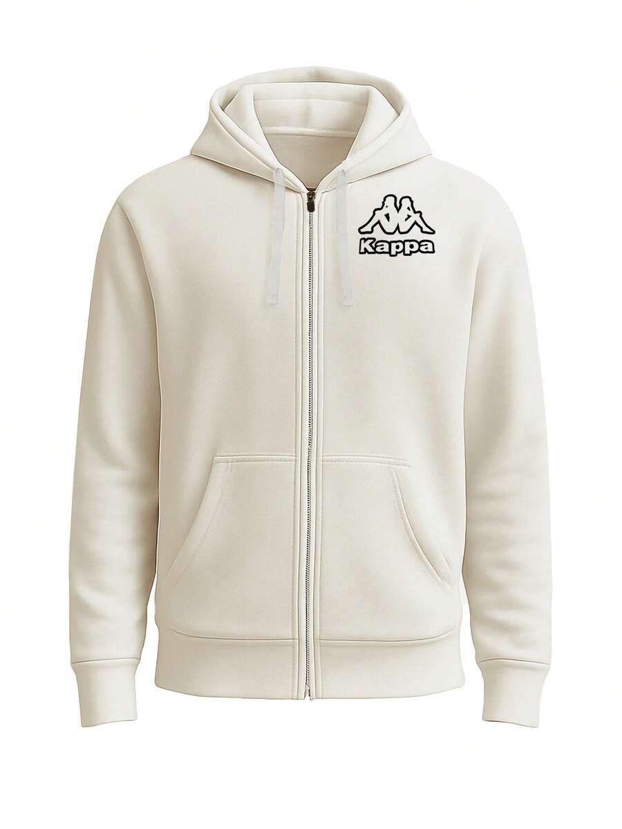 Kappa Men's Zip Up Sweatshirt Beige - White - View 1