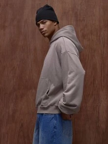 Musero Oversized Long Sleeve Hooded Pullover Washed Hoodie Fall/SPRING SUMMER - Camel - View 4