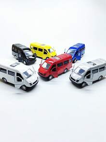Zazumi 1PC Bus Toy, A Van Model, A Door-Opening Toy Car, A Perfect Birthday Toy, Thanksgiving, Christmas Gifts, Easter Gifts, Back To School, Interacting With Friends And Classmates