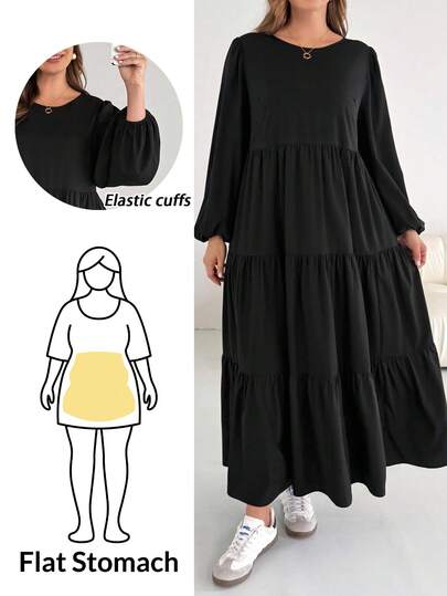 Enliva Plus-Size Women's Long Dress, Doll Dress, Cute Black Dress, Halloween Dress, Autumn Women's Wear,Casual Dresses Fall Dresses For Women Casual Halloween Costumes,Casual Dresses For Woman Fall Dresses For Women Fall Clothes Plus Size Fall Outfits For Women Business Casual Woman