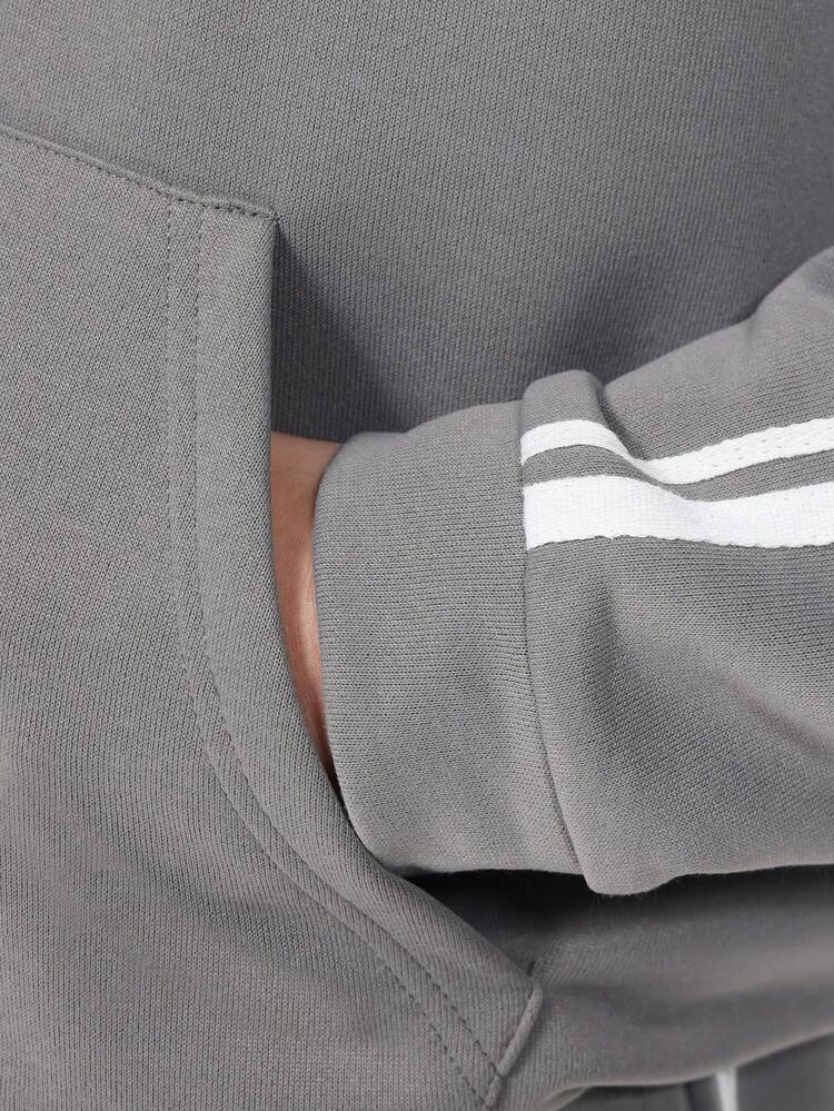 Hooded Sweatshirt And Joggers With Side Stripes