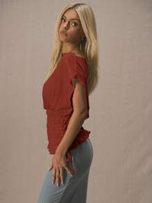 MUSERA ملابس علوية قطن مخرم بياقة مقطوعة وخصر مشدود مع ربطة جانبية، مناسب للعطلات والأعياد والمطار والعمل في فصل الخريف والشتاء والكريسماس، أنيق وفخم للأعياد والعطلات والحفلات