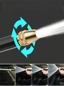 1 pièce Pistolet à eau haute pression avec 6 modes de pulvérisation, buse réglable. Outil de nettoyage extérieur pour le lavage de voiture, l'arrosage du jardin, la pelouse, la cour et la terrasse à la maison