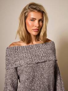 COSMINA Casual Loose Off Shoulder Long Sleeve Women Sweater In Fall/Winter - Multicolor - View 6