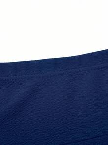 DreamSkyne 大码女式纯色半长伞裙喇叭裙黑色裙子女款黑色裙子 - 藏蓝色 - 查看 3