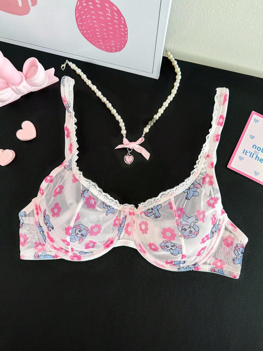 PetitDoll Áo ngực ren vá có gọng mềm mại, thoải mái cho nữ - Nhiều màu - Xem 1