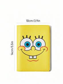 SpongeBob SquarePants | SHEIN 1 件 PU 皮革卡通图案护照夹，可放置护照、登机牌，包含 2 个卡槽，适合男士、女士、青少年、旅行， - 黃色 - 查看 7