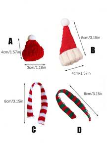 Joivida 2/5 chiếc mũ nhỏ Giáng sinh, khăn quàng cổ mini & mũ trang trí màu đỏ, mũ Giáng sinh cho chai, mũ Giáng sinh đầu ngón tay, khăn quàng cổ, đồ trang trí cảnh ngày lễ - Thích hợp cho Giáng sinh, có thể đội trên nhiều loại chai và đồ dùng khác nhau - Nhiều màu - Xem 6