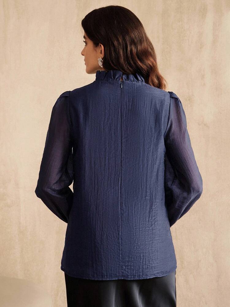 Women's New Autumn/Winter Long Sleeve Pearl White Dignified Elegant Street Style Top, Exquisite Blouse, Suitable For Fall/Winter, Christmas, New Year, Party, Elegant, Luxury, Formal, Chic