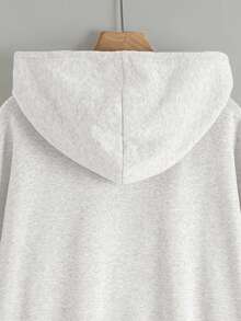 INAWLY Casual Fashion Versatile Letter Print Plus Size Women Zip-Up Jacket