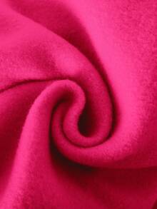 SHEIN 2pcs Baby Girl Fleece Sweatshirt & Pants Set, Embroidered Letter Design, Suitable For Outdoor And Indoor Wear, Autumn/Winter Fall - Hot Pink - View 6