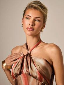 COSMINA 女式休闲开衩下摆露背系带连衣裙 - 彩色 - 查看 6