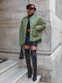 EURMUSE RueChic Frenchy 绗缝双口袋时尚冬季外套