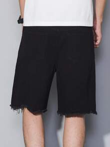 Manfinity Homme 男士休闲夏季时尚百搭纽扣牛仔短裤，emo 风格