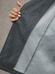 SHEIN BAE Bufanda elegante, cinturón de cintura suelta, abrigo corto de cintura ceñida, abrigos de invierno para mujer, abrigo informal, abrigos de invierno para mujer, abrigos elegantes para mujer, otoño