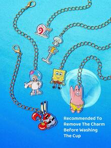SpongeBob SquarePants | SHEIN 6 件亚克力杯配件标识牌，杯柄个性化装饰饰物 - 派大星、章鱼哥、蟹老板、桑迪、盖瑞，适用于带手柄的杯子、办公室、家居、生日派对 - 彩色 - 查看 5
