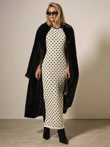 COSMINA Casual Polka Dot Fitted Round Neck Sleeveless Women Sweater Dress Autumn Winter Clothes For Women - Multicolor - View 5