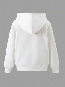 3pcs/Set Teenage Girls Casual Fashion Outfit: Khaki Camisole Top, Flare Pants, Long Sleeve Hooded Letter Print Jacket, Autumn/Winter Fall - Brown - View 4