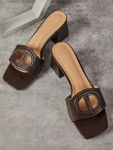 SHUZIA 女士时尚舒适镂空高跟凉鞋 - 咖啡棕 - 查看 2