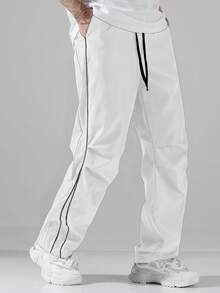 Manfinity EZcore 男士街头学院风裤子 - 白色 - 查看 5