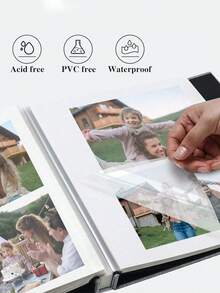 1pc Self-Adhesive Photo Album With Linen Cover, Contains 40 Blank Pages For Pictures In Sizes 3x5, 4x6, 5x7, 8x10, Comes With Metal Pen For DIY Gifts Birthday Graduation