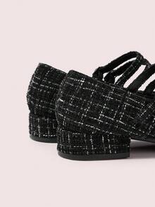 CUCCOO DOLLMOD CUCCOO 时尚黑色金属玛丽珍低跟粗跟鞋 - 黑色 - 查看 9