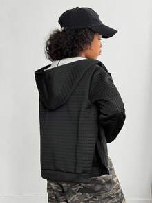 Tween Girl Casual Thermal Lined Hooded Jacket, Autumn/Winter Fall - Multicolor - View 2