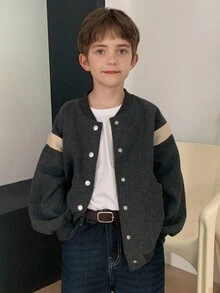 DAZY 大码男童休闲宽松撞色夹克，秋季街头风格