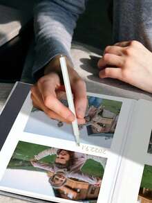 1pc Self-Adhesive Photo Album With Linen Cover, Contains 40 Blank Pages For Pictures In Sizes 3x5, 4x6, 5x7, 8x10, Comes With Metal Pen For DIY Gifts Birthday Graduation