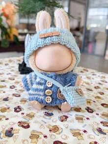 17cm Doll Clothes 3-Piece Set Knit Sweater Outfit With Hat And Bag Cute Warm Fashion Doll Clothing Cosplay Role Play Photoshoot Display Collection Gift Idea For Dollhouse Enthusiasts