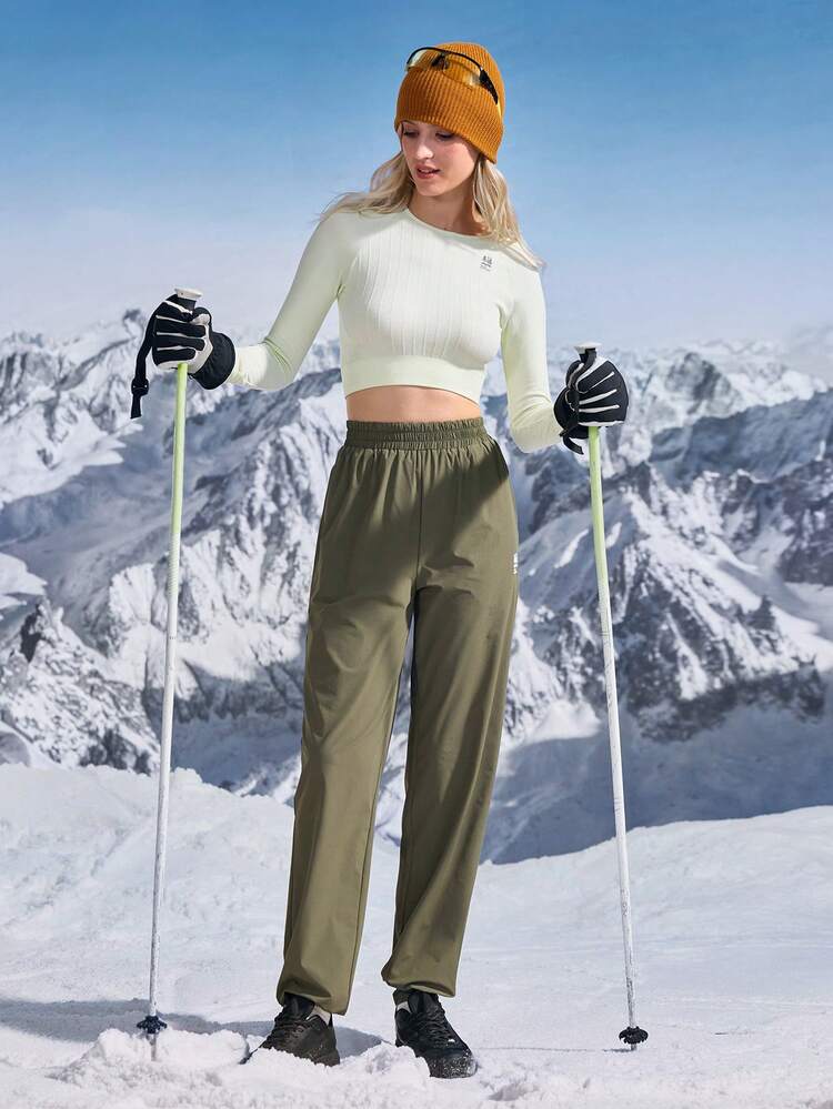 In My Nature 女士户外运动裤和慢跑裤，宽松休闲，适合日常穿着 - 橄欖綠 - 查看 4