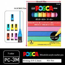 SHEIN UNI 全新包装油漆马克笔套装和单支装 1M 3M 5M 水性颜料永久性丙烯笔涂鸦艺术学校用品 - 3M 0.9-1.3MM - 查看 32