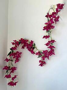 SHEIN Dây hoa giấy nhân tạo 1 chiếc - Dây hoa giấy giả dài 1,8 mét, làm từ lụa, thích hợp trang trí cổng cưới, bàn tiệc, khăn trải bàn, treo tường, trang trí nhà cửa, tiệc tùng, phong cách Boho, sân vườn, trang trí trong nhà và ngoài trời. - Nhiều màu - Xem 10