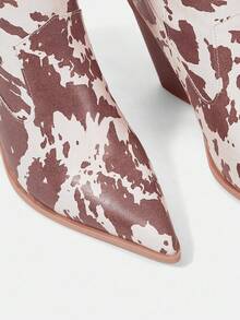 Styleloop Giày bốt nữ đế dày, tua rua đính đá, cao đến giữa bắp chân, màu đen - Nhiều màu - Xem 5