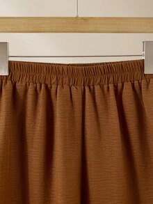 Lacomfia Conjunto de 2 piezas para mujer talla grande: Top estampado y pantalón de pierna ancha