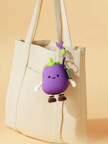 带有可爱表情的蔬菜主题迷你储物袋 - 适合青少年和成人的可爱情感零钱包，适合日常使用的创意钥匙扣配件 - 彩色 - 查看 2