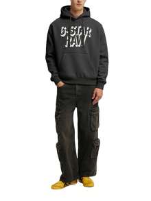 G-Star Retro Shadow Graphic Men's Hoodies Black - Grey - View 3
