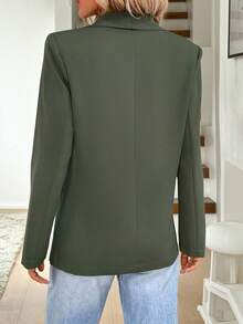 Easowa New Design Ladies Grey-Green Waist Button Up Blazer Jacket, Fall/Winter 2024