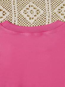 Sparklyn 少女高低短袖t恤和字母圖案背心連身褲