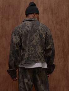 Musero 豹纹字母印花牛仔夹克，翻盖口袋，纽扣细节 / 冬季 - 彩色 - 查看 2