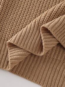 Franclia Áo khoác cardigan cổ chữ V đơn giản, thoải mái, thời trang mùa thu, rộng rãi, đa năng với họa tiết hoa 3D, phù hợp cho mùa thu/đông - Lạc đà - Xem 7