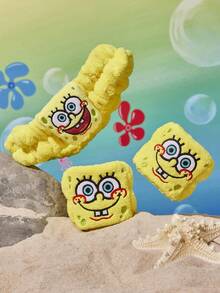 SpongeBob SquarePants | SHEIN 1 个柔软吸水头带，2 个腕带，舒适方便洗脸和沐浴 - 彩色 - 查看 5