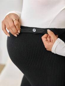 SHEIN Maternity Ribbed Slit Sweater Pants