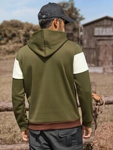 Manfinity Nomadique Men's Casual Loose Fit Long Sleeve Hoodie With Pockets, Thermal Lined, Fall Winter