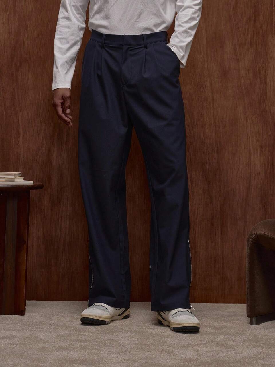 Men Straight Leg Twin Pleat Tailored Suit Pants Only Fall/SPRING SUMMER Tailoring