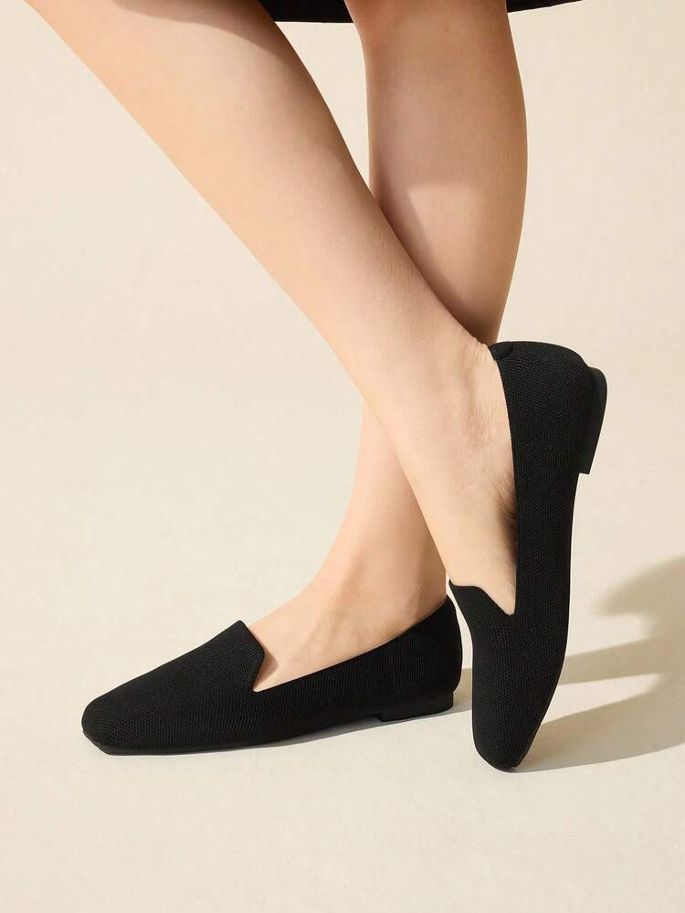 CUCCOO BASICS Women's Hollow Breathable Slip-On Soft Bottom Flats, Comfortable Commuting Non-Slip Work Shoes