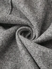 Zelara Plus Drop Shoulder Flap Pocket Overcoat, For Winter Fall Autumn - Grey - View 11