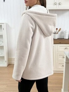 SHEIN 3-In-1 Maternity Hooded Jacket With Thermal Lining, Casual For Autumn/Winter Winter Clothes Chic - Apricot - View 6