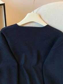 Modelyn Women's Solid Color Criss-Cross Wrap Dolman Sleeve Cardigan, Fashionable & Versatile - Royal Blue - View 8